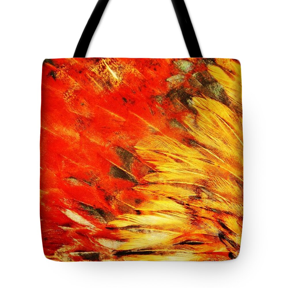Rooster Tote Bag featuring the photograph Wild Chicken Feathers by Jan Gelders