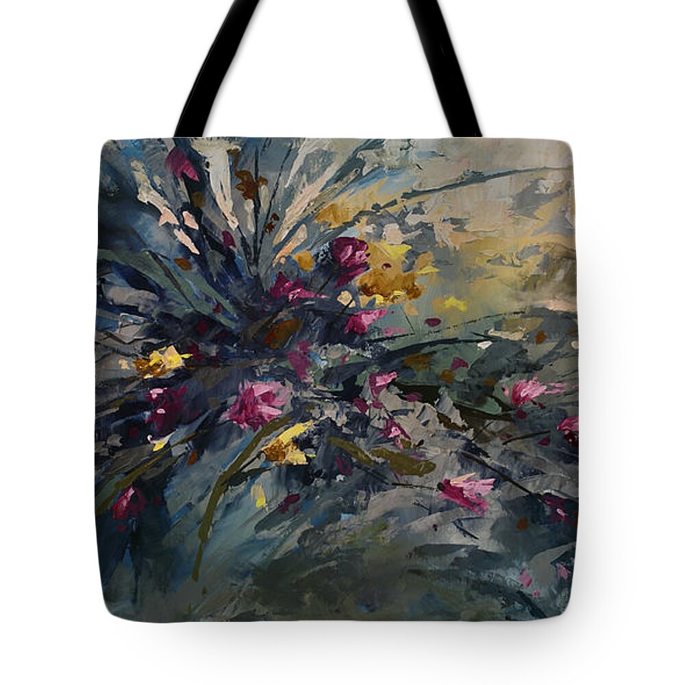 Flowers Tote Bag featuring the painting 'Wild Flowers' by Michael Lang