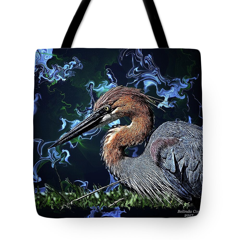 Digital Art Tote Bag featuring the digital art Wild Goliath Herona by Artful Oasis