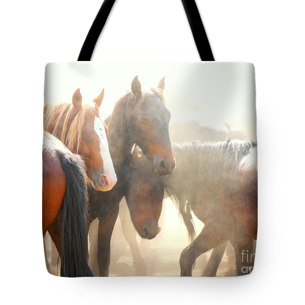 Man Fron Snowy River Tote Bag featuring the photograph Wild Horses - Australian Brumbies 2 by Lexa Harpell