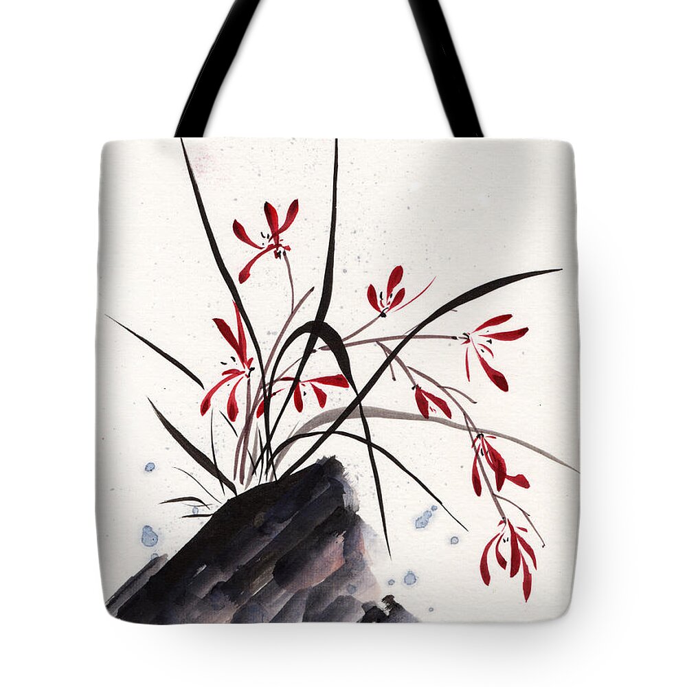Chinese Brush Painting Tote Bag featuring the painting Open Hearts by Bill Searle