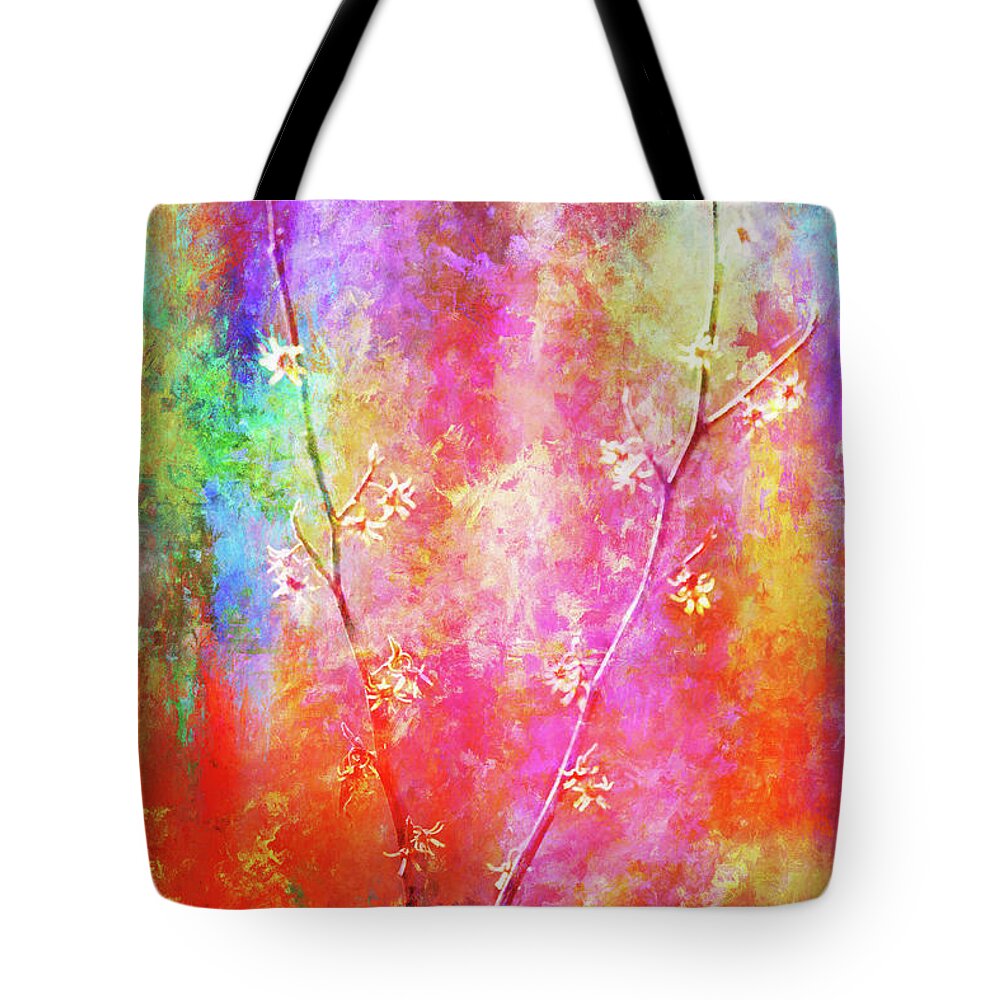 Abstract Tote Bag featuring the photograph Wild, Wild, Witch Hazel by Anita Pollak
