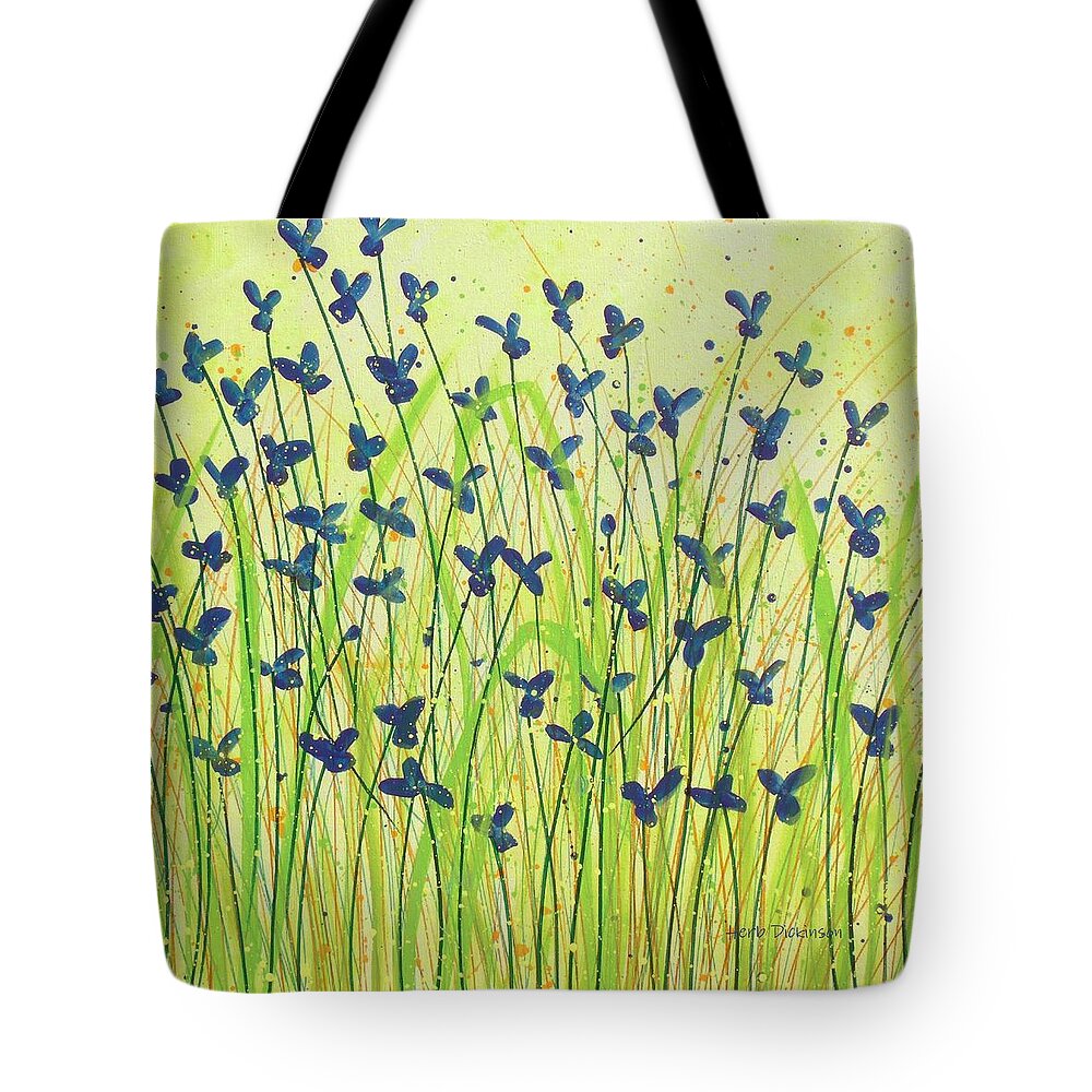 Abstract Tote Bag featuring the painting Wildflower Love by Herb Dickinson
