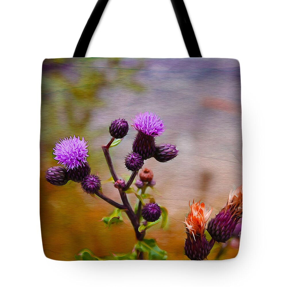 Flowers Tote Bag featuring the photograph Wildflower Watercolour by Nina Silver