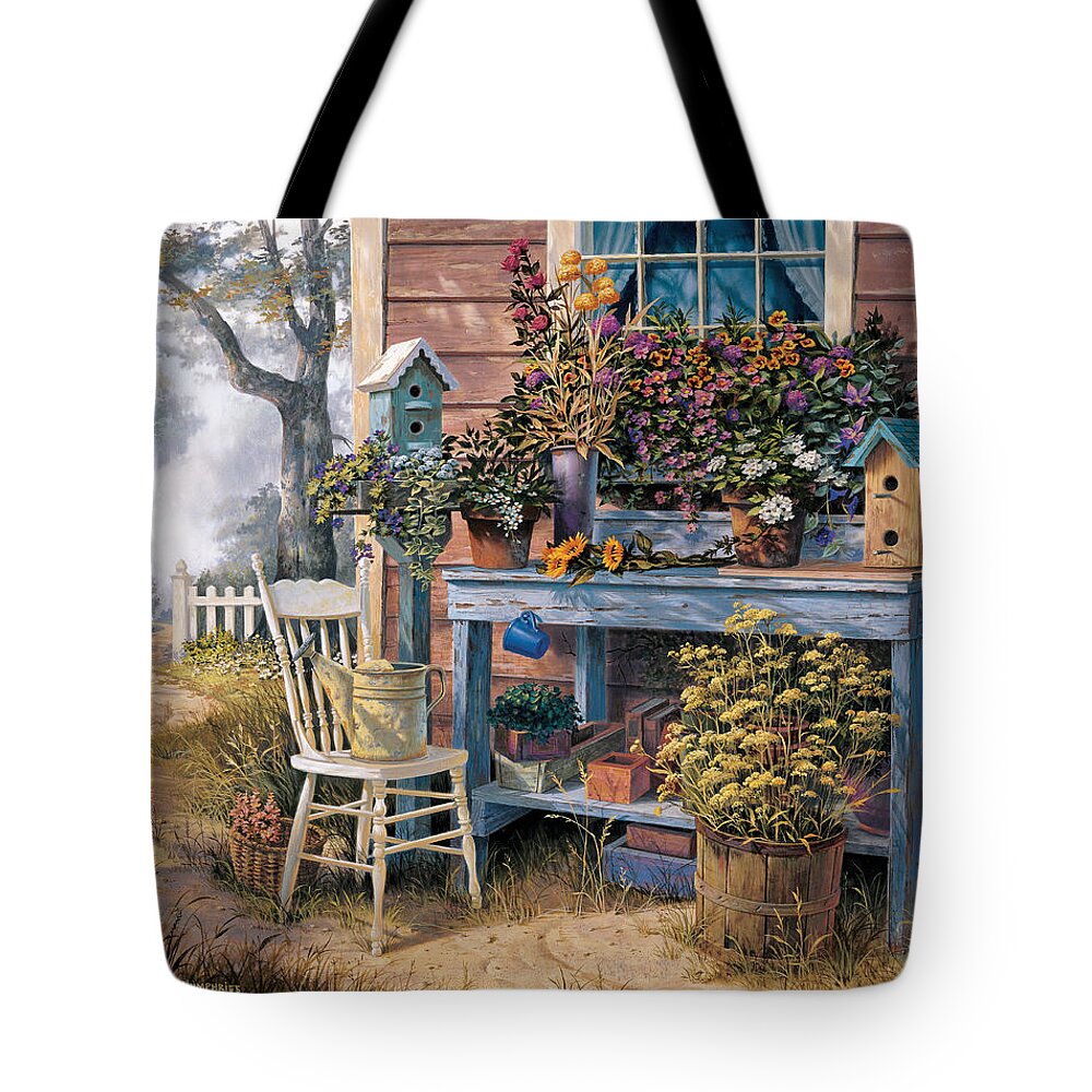 Michael Humphries Tote Bag featuring the painting Wildflowers by Michael Humphries