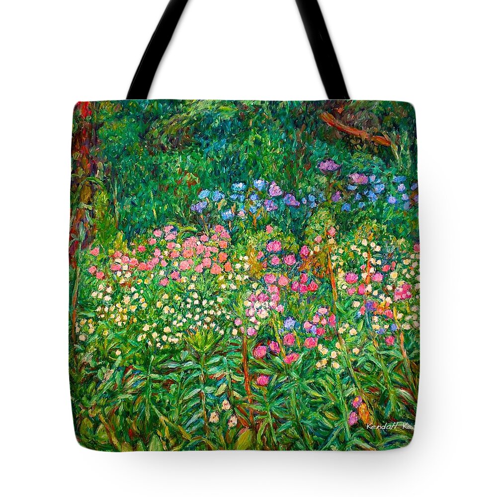 Floral Tote Bag featuring the painting Wildflowers Near Fancy Gap by Kendall Kessler