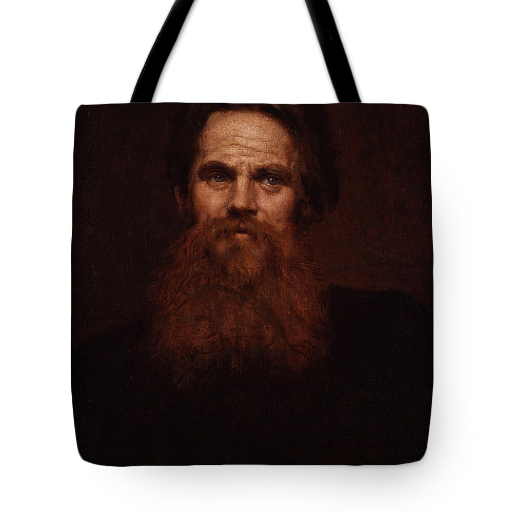 William Blake Richmond Tote Bag featuring the painting William Holman Hunt, by MotionAge Designs