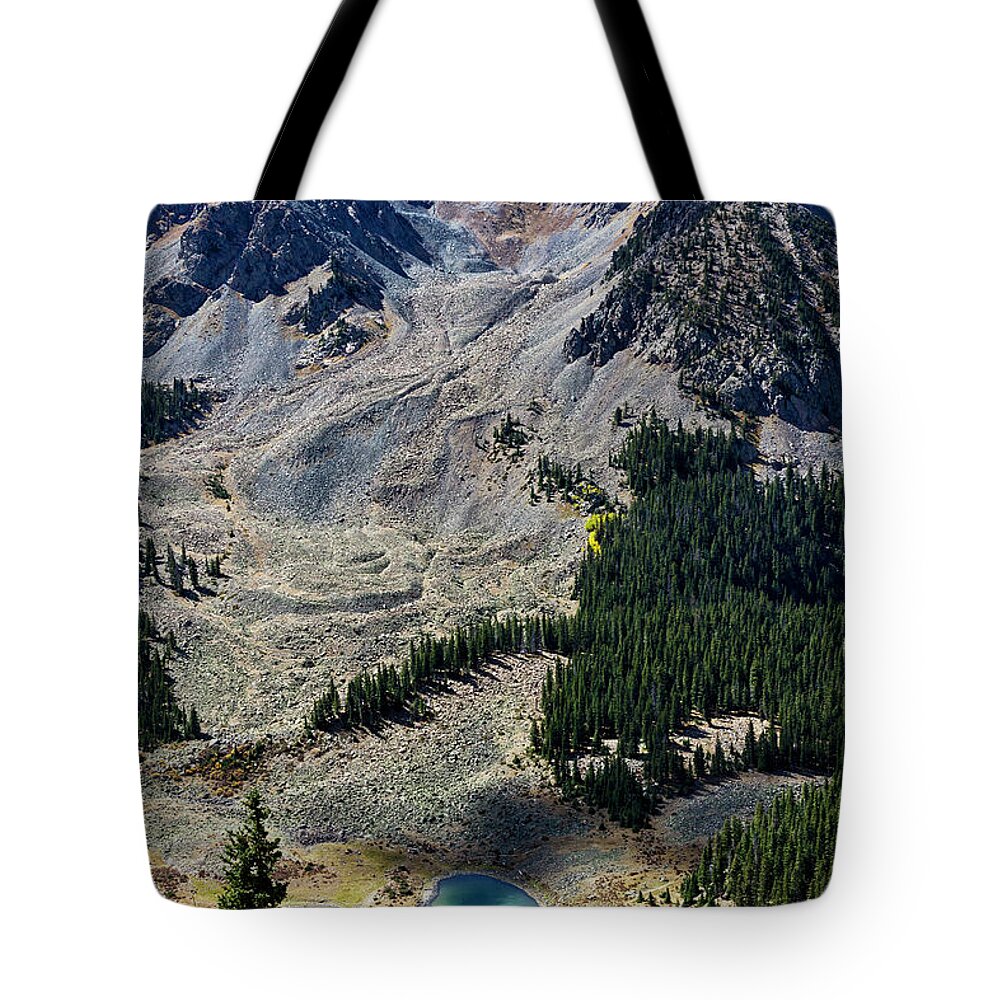 Williams Lake Tote Bag featuring the photograph Williams Lake from Wheeler Peak Trail by Robert Woodward