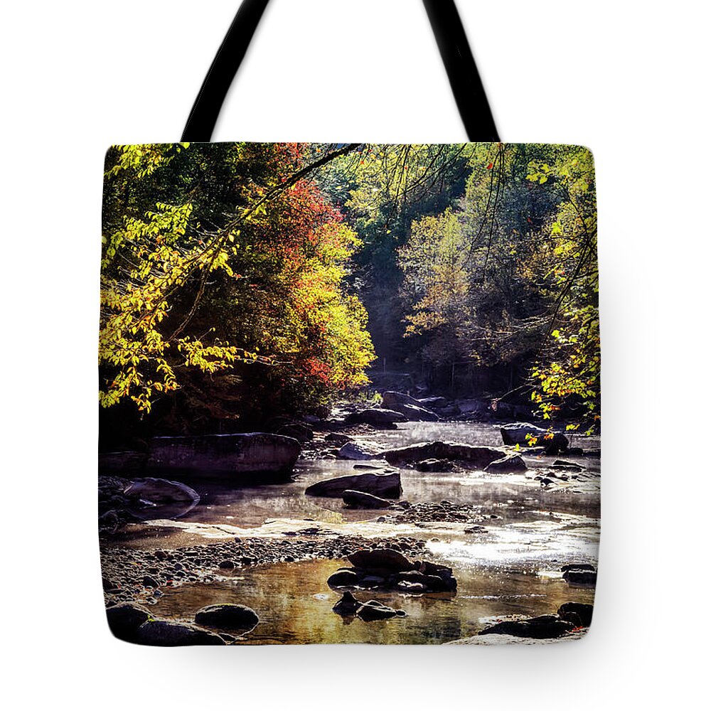 Williams River Tote Bag featuring the photograph Williams River in Autumn by Thomas R Fletcher