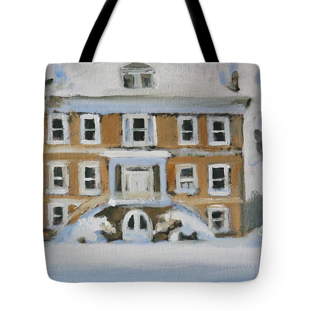 House Tote Bag featuring the painting Willowbank in Winter by Sarah Lynch