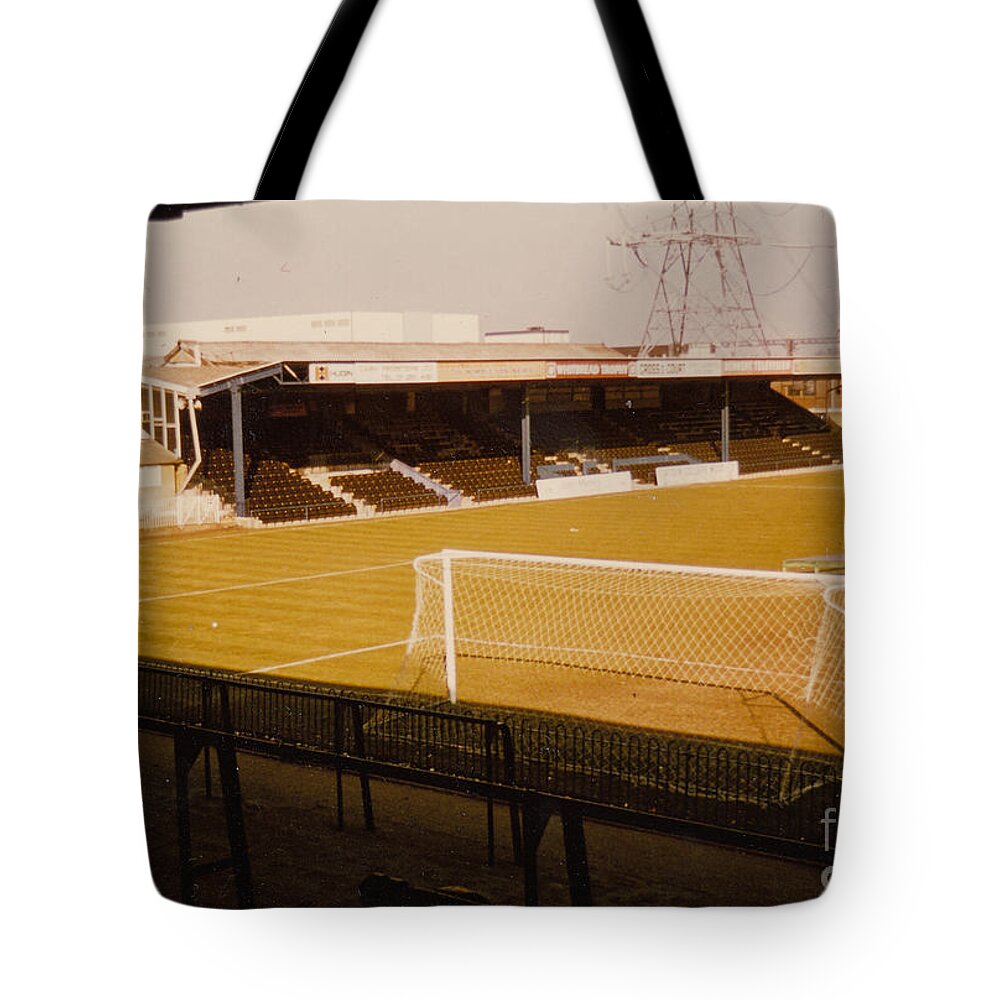  Tote Bag featuring the photograph Wimbledon FC - Plough Lane - Main Stand 1 - 1969 by Legendary Football Grounds