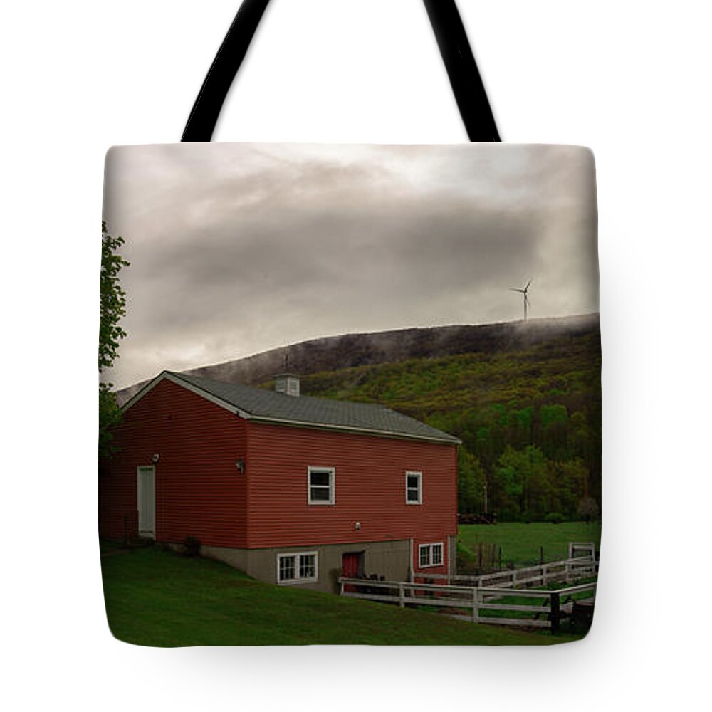 Wind Farm Tote Bag featuring the photograph Wind Farm - Hancock Mass by Kirkodd Photography Of New England