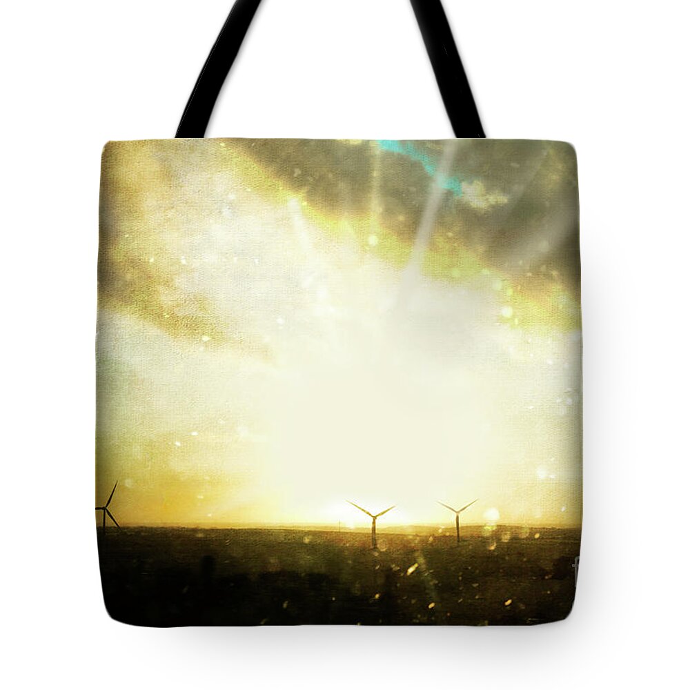 Windmill Tote Bag featuring the photograph Wind Turbines by Terri Waters