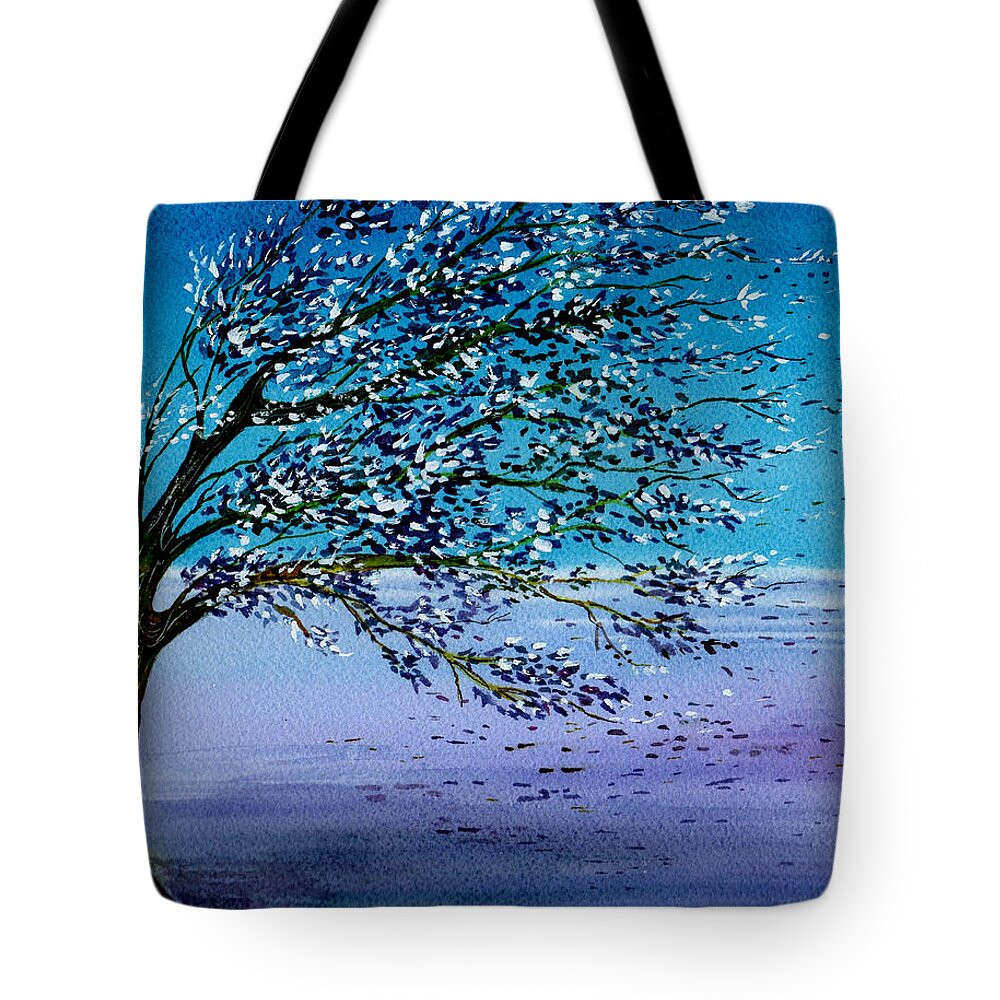 Watercolor Tote Bag featuring the painting Windblown by Brenda Owen