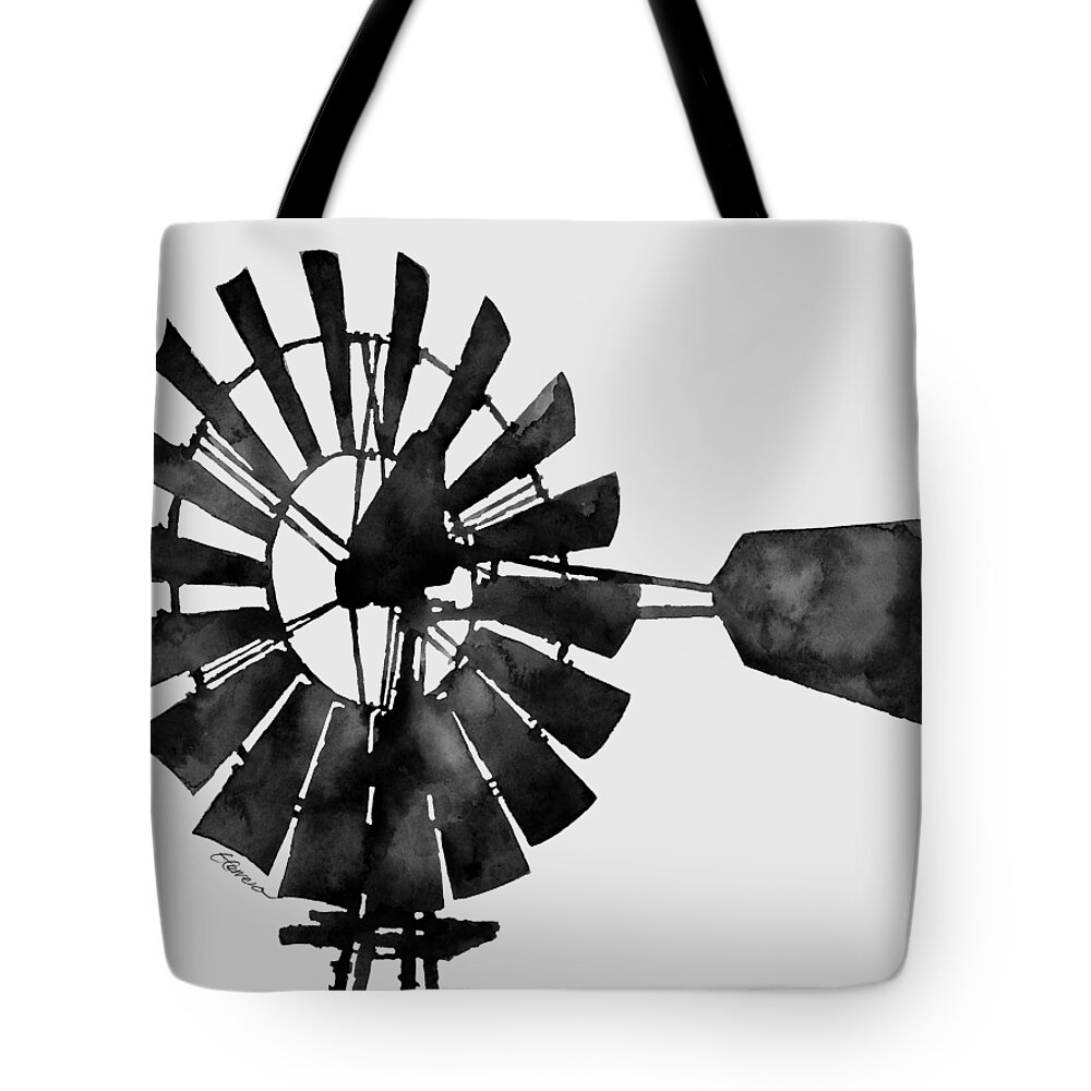White Windmill Tote Bags