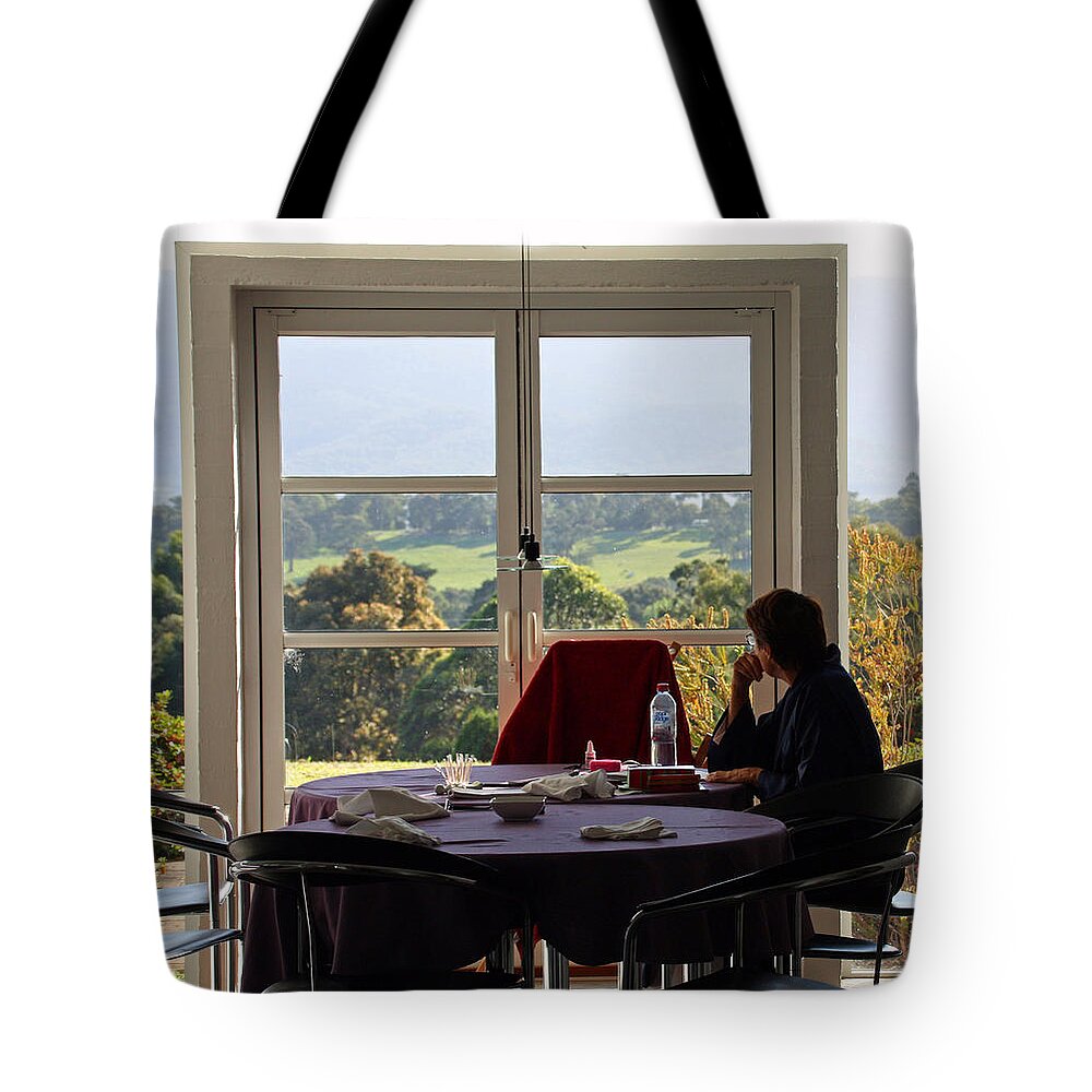 Yarra Valley Tote Bag featuring the photograph Window to the World by Pat Moore