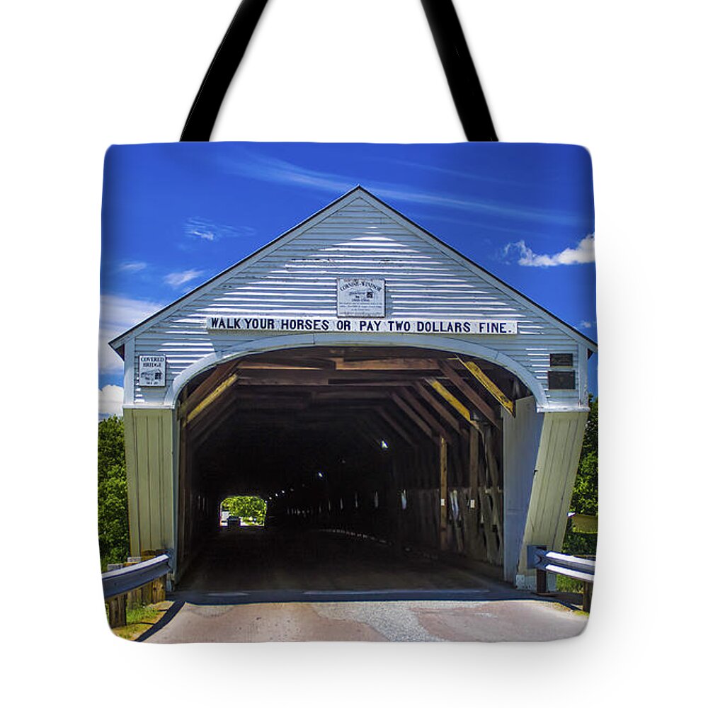Windsor-cornish Covered Bridge Tote Bag featuring the photograph Windsor - Cornish Covered Bridge by Scenic Vermont Photography