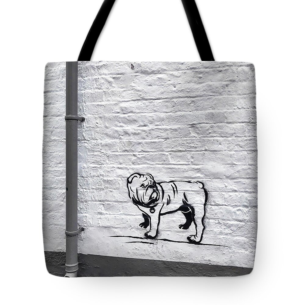 Dog Pug Bulldog Wall Windsor Bowl Alley Tote Bag featuring the photograph Windsor wall art by Nora Martinez