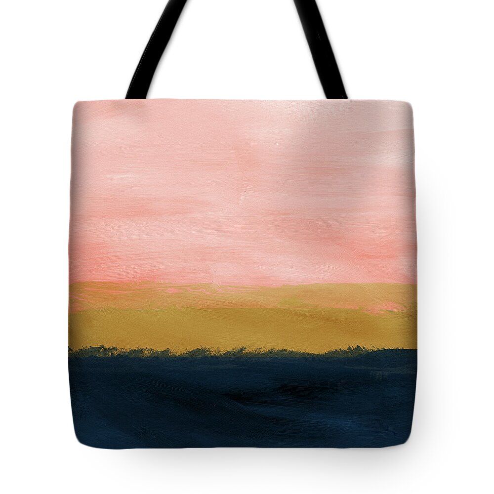 Abstract Tote Bag featuring the painting Windswept Sunset- Abstract Art by Linda Woods by Linda Woods