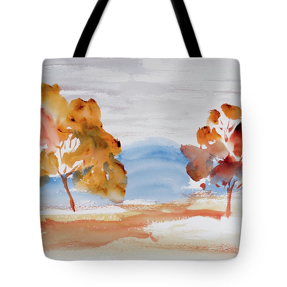 Afternoon Tote Bag featuring the painting Windy Autumn Colours by Dorothy Darden