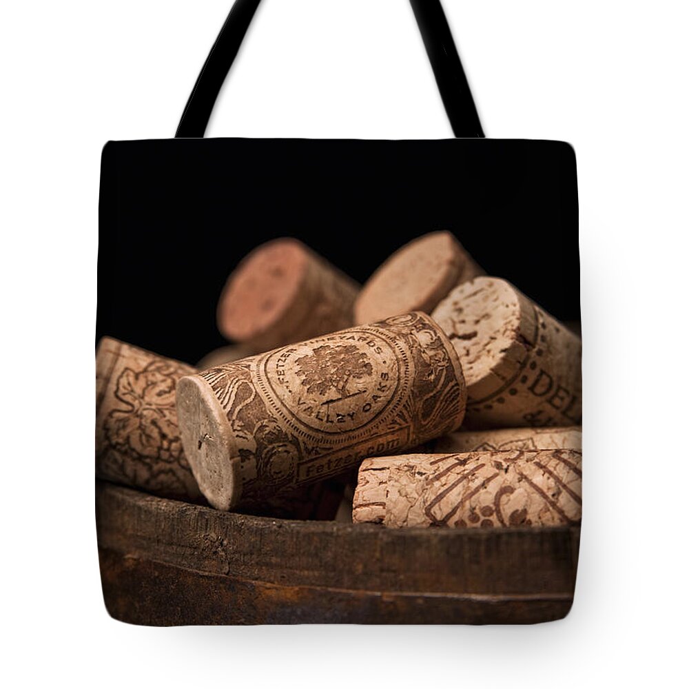 Wine Tote Bag featuring the photograph Wine Corks by Tom Mc Nemar