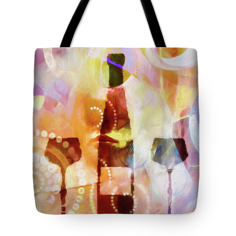 Wine For Two Tote Bag featuring the painting Wine for Two by Lutz Baar