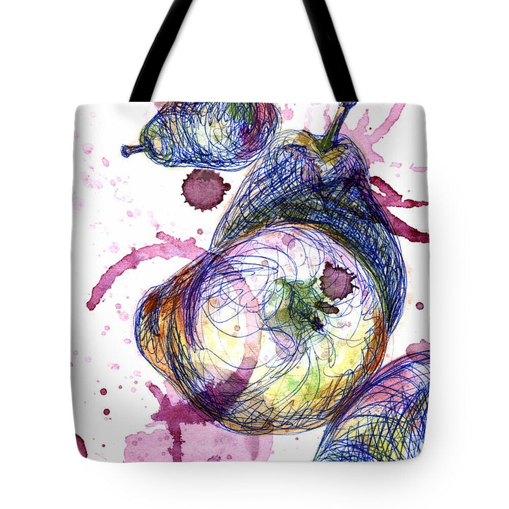 Shiraz Tote Bag featuring the painting Wine Pearing by Ashley Kujan
