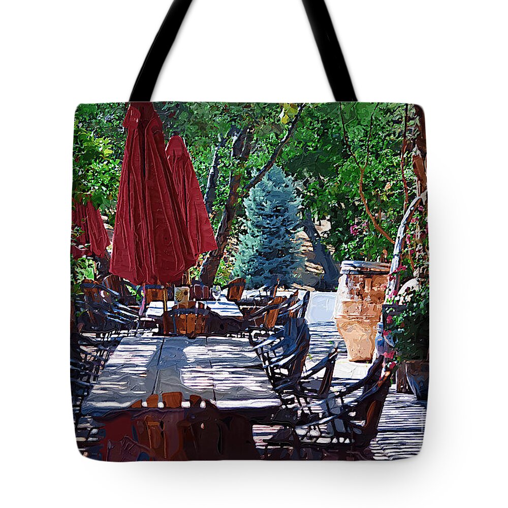 Winery Tote Bag featuring the digital art Wine Tasting by Kirt Tisdale