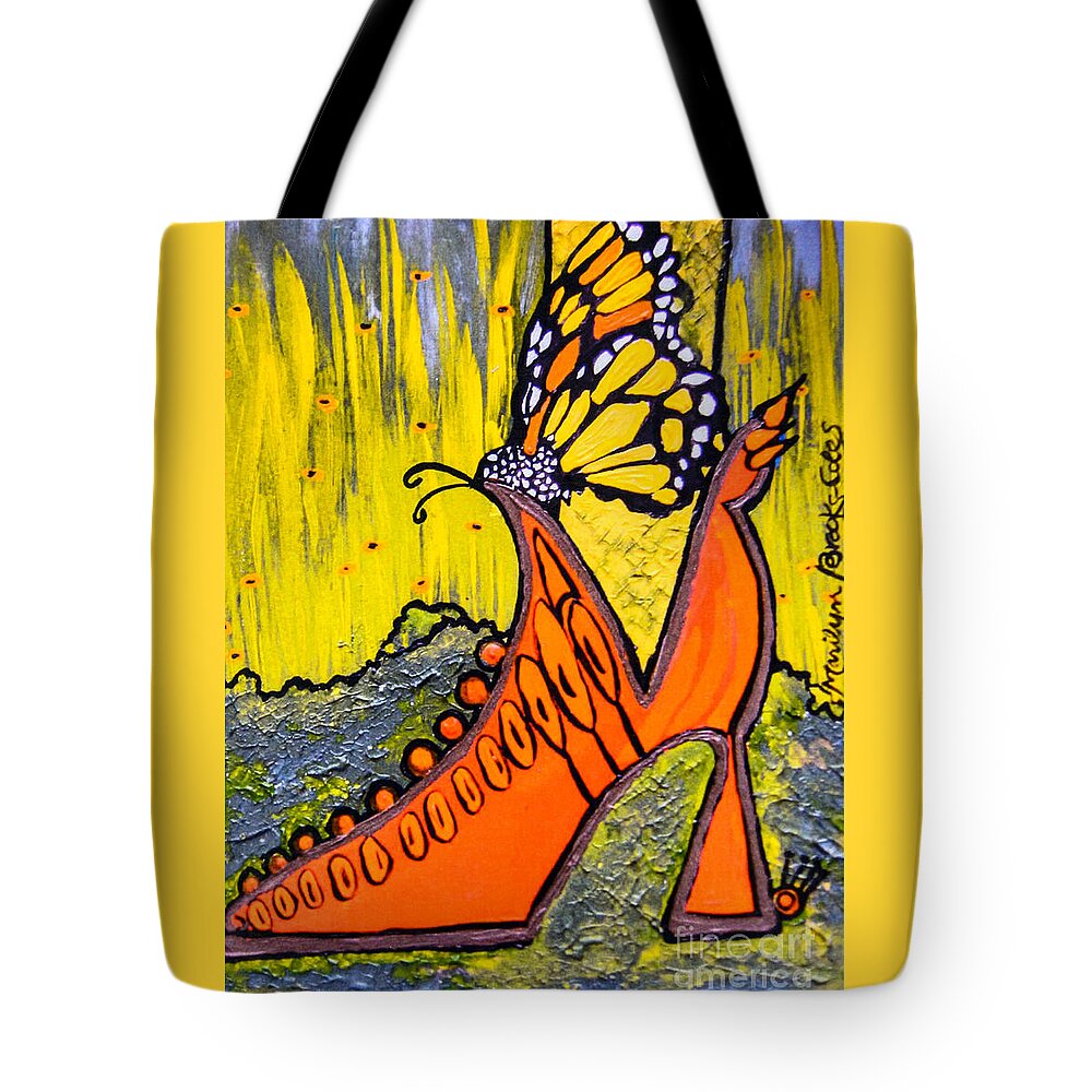Shoe Tote Bag featuring the painting Wing Walking by Marilyn Brooks