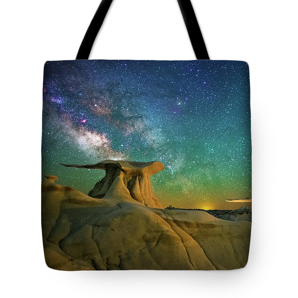 Astronomy Tote Bag featuring the photograph Winged Guardians by Ralf Rohner