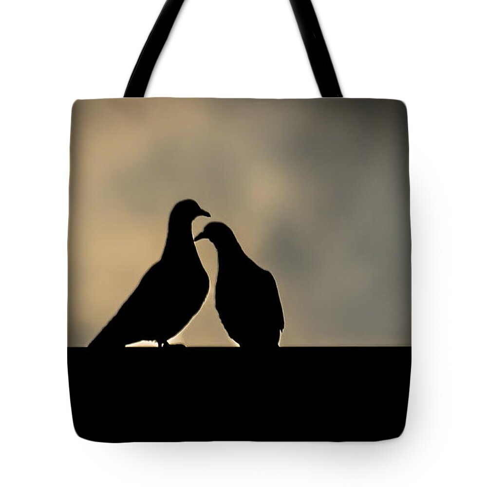 Animal Tote Bag featuring the photograph Winged love by Lyudmila Prokopenko