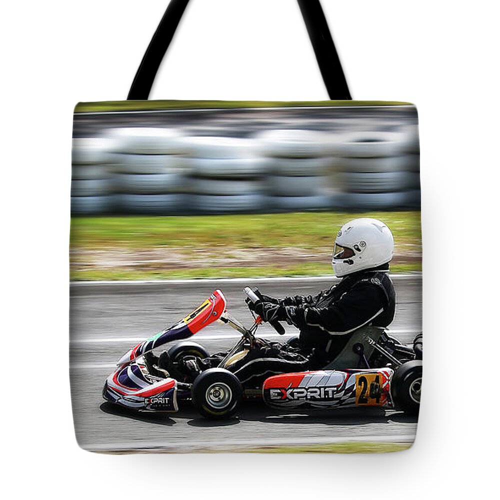 Wingham Go Karts Australia Tote Bag featuring the photograph Wingham Go Karts 03 by Kevin Chippindall