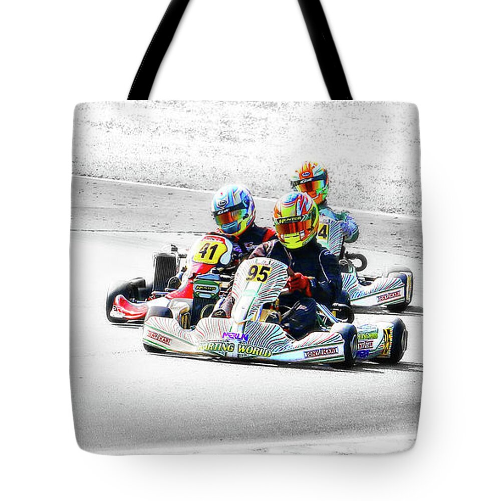 Wingham Go Karts Australia Tote Bag featuring the photograph Wingham Go Karts 04 by Kevin Chippindall