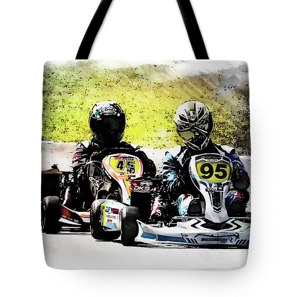 Wingham Go Karts Australia Tote Bag featuring the photograph Wingham Go Karts 05 by Kevin Chippindall