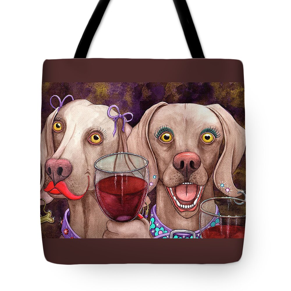 Dog Tote Bag featuring the painting Wining imers by Catherine G McElroy