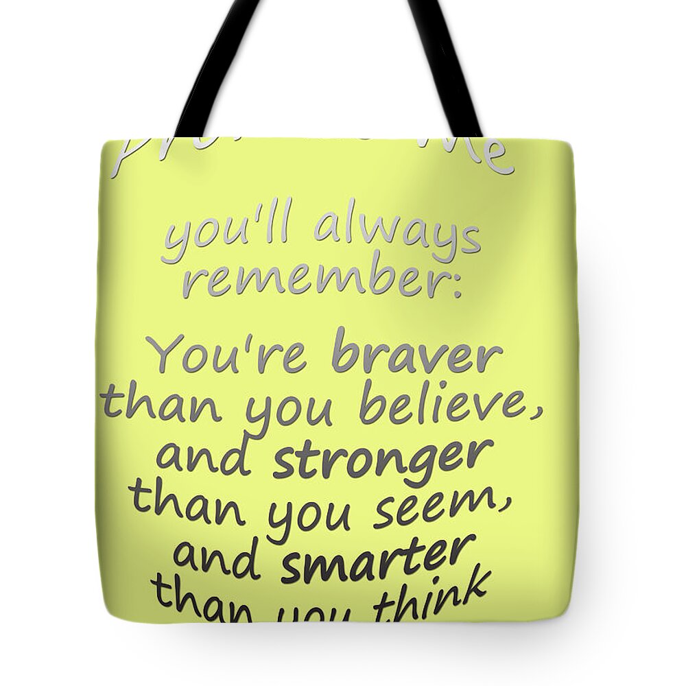 Pooh Quotes Tote Bag featuring the digital art Winnie the Pooh - Promise Me by Georgia Clare
