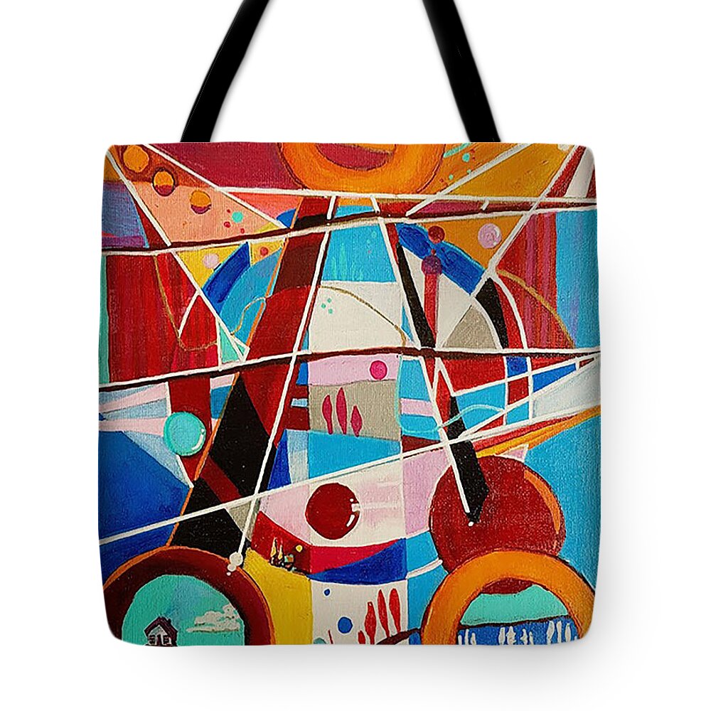 Abstract Tote Bag featuring the painting Winning At Life by Amy Shaw