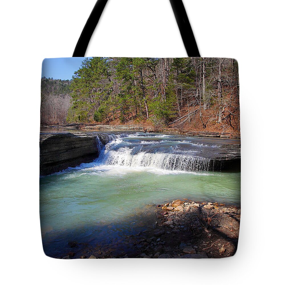 Haw Creek Tote Bag featuring the photograph Winter at Haw Creek Falls by Michael Dougherty