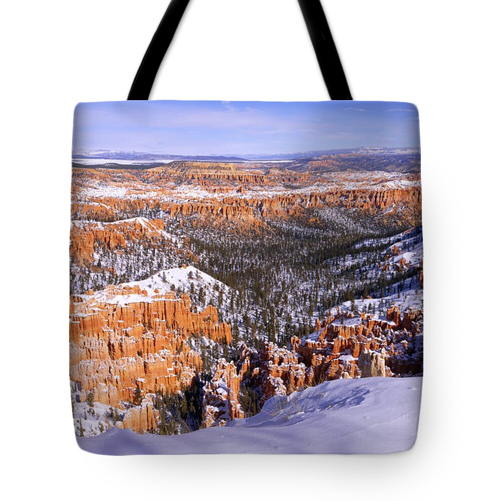 Winter Atop Bryce Tote Bag featuring the photograph Winter Atop Bryce by Chad Dutson