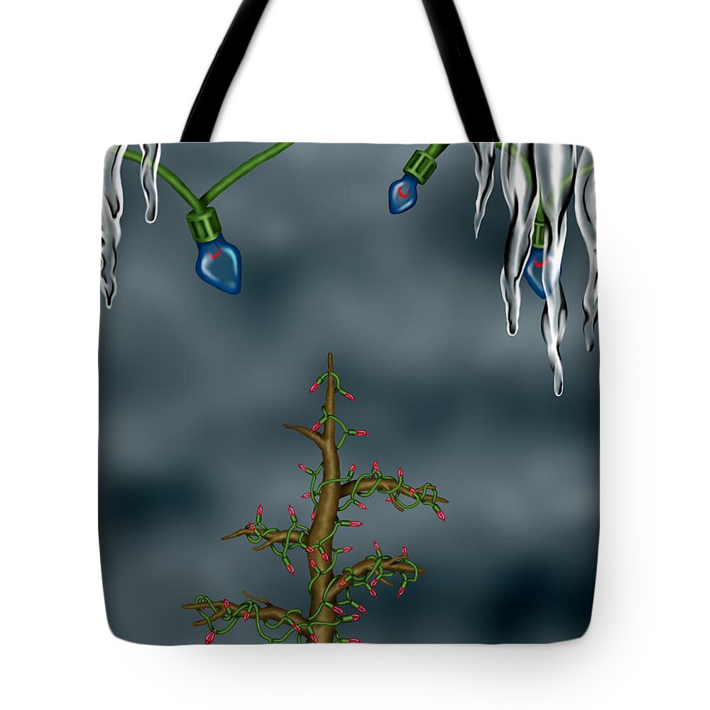 Winter Scene Tote Bag featuring the digital art Winter Background by Robert Morin