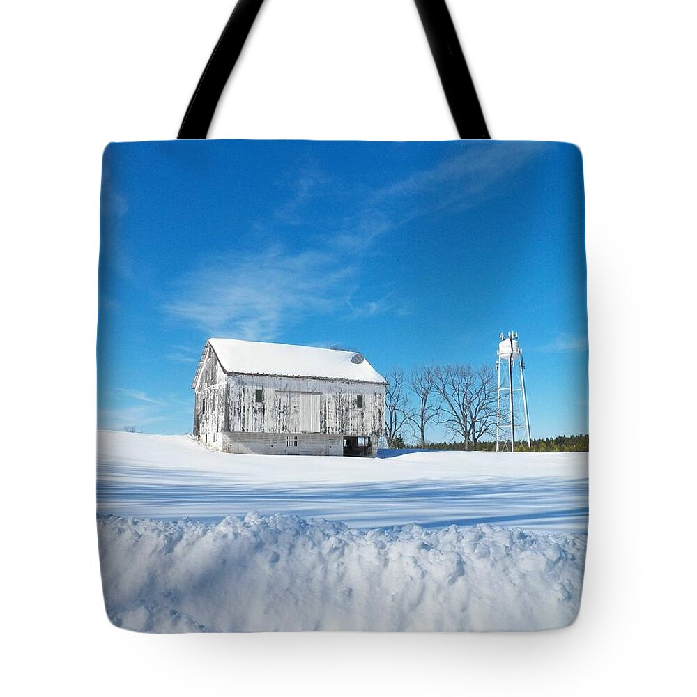 Virginia Tote Bag featuring the photograph Winter Barn by Joyce Kimble Smith