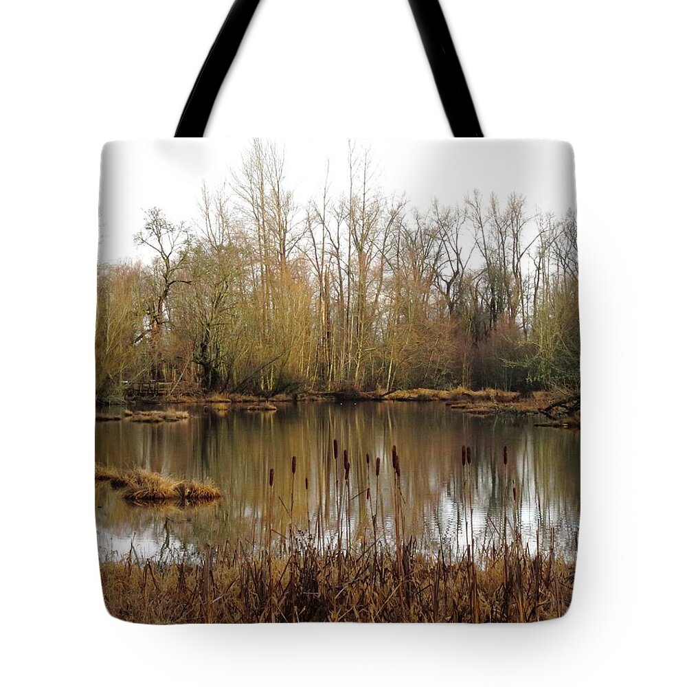 Nw Scenery Tote Bag featuring the digital art Almost Spring by I'ina Van Lawick