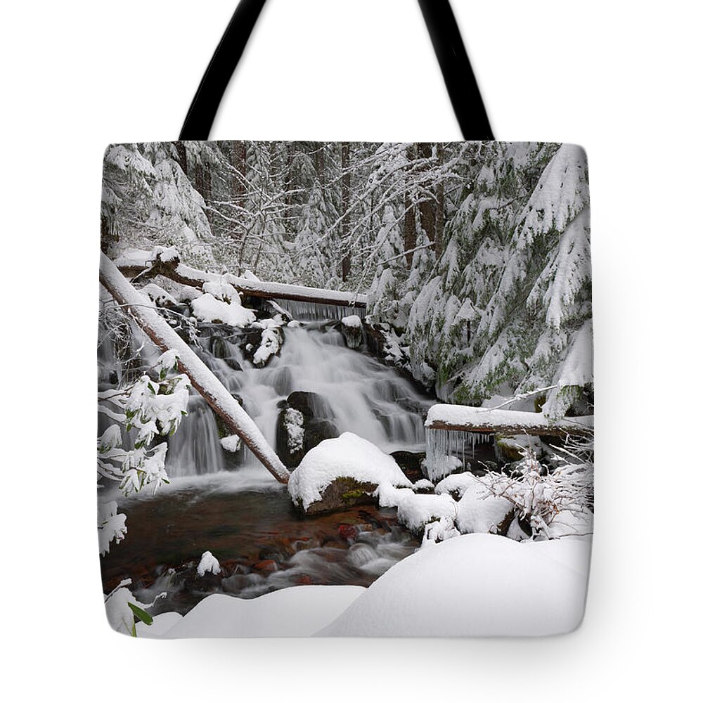 Winter Tote Bag featuring the photograph Winter Creek by Andrew Kumler