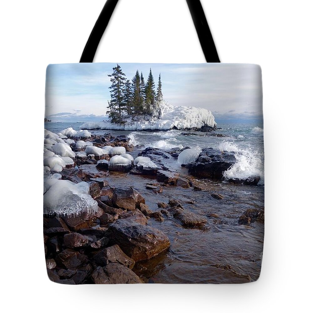 Ice Tote Bag featuring the photograph Winter Delight by Sandra Updyke