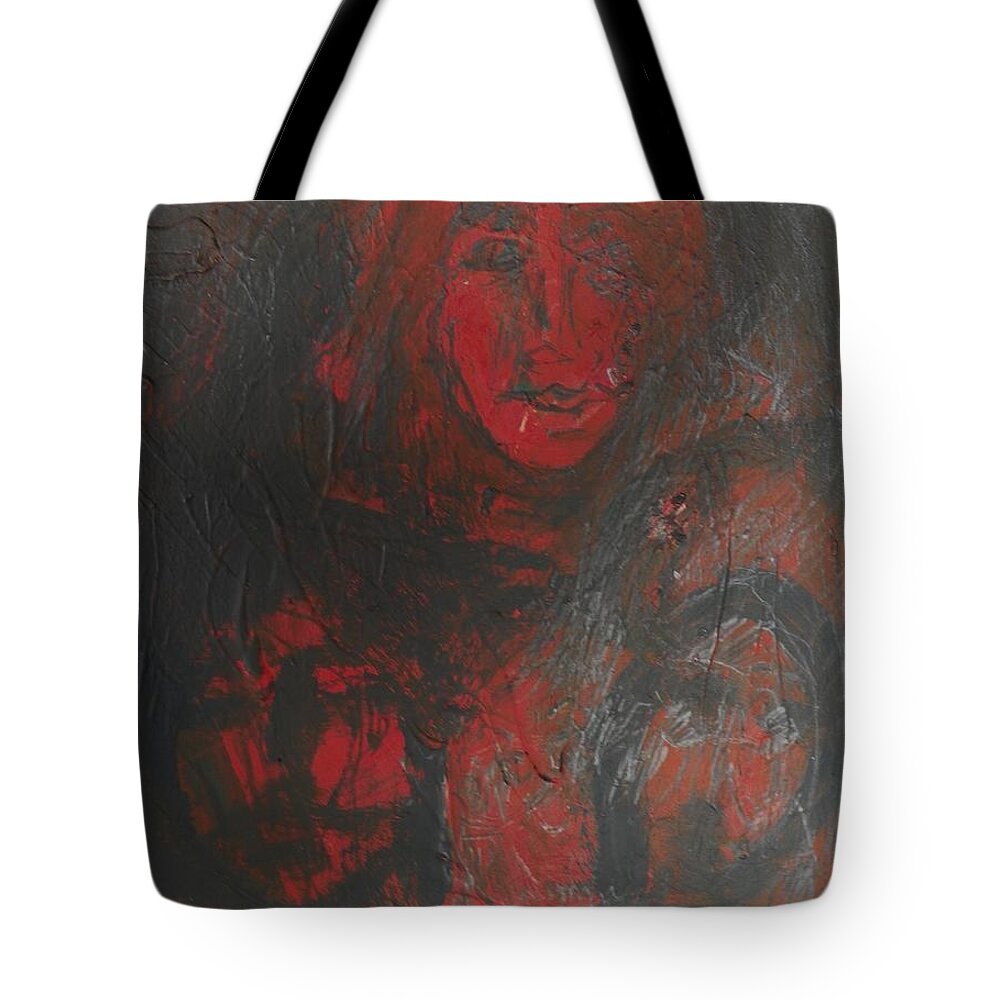 Expressive Tote Bag featuring the painting Winter Fire by Judith Redman