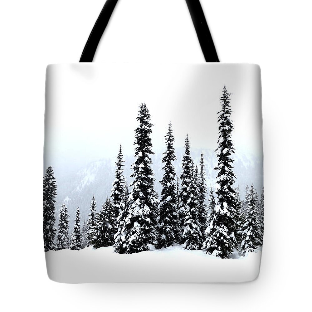 Ski Tote Bag featuring the photograph Winter Firs by Tatyana Searcy