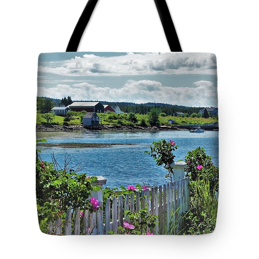Winter Harbor Tote Bag featuring the photograph Winter Harbor by Lisa Dunn