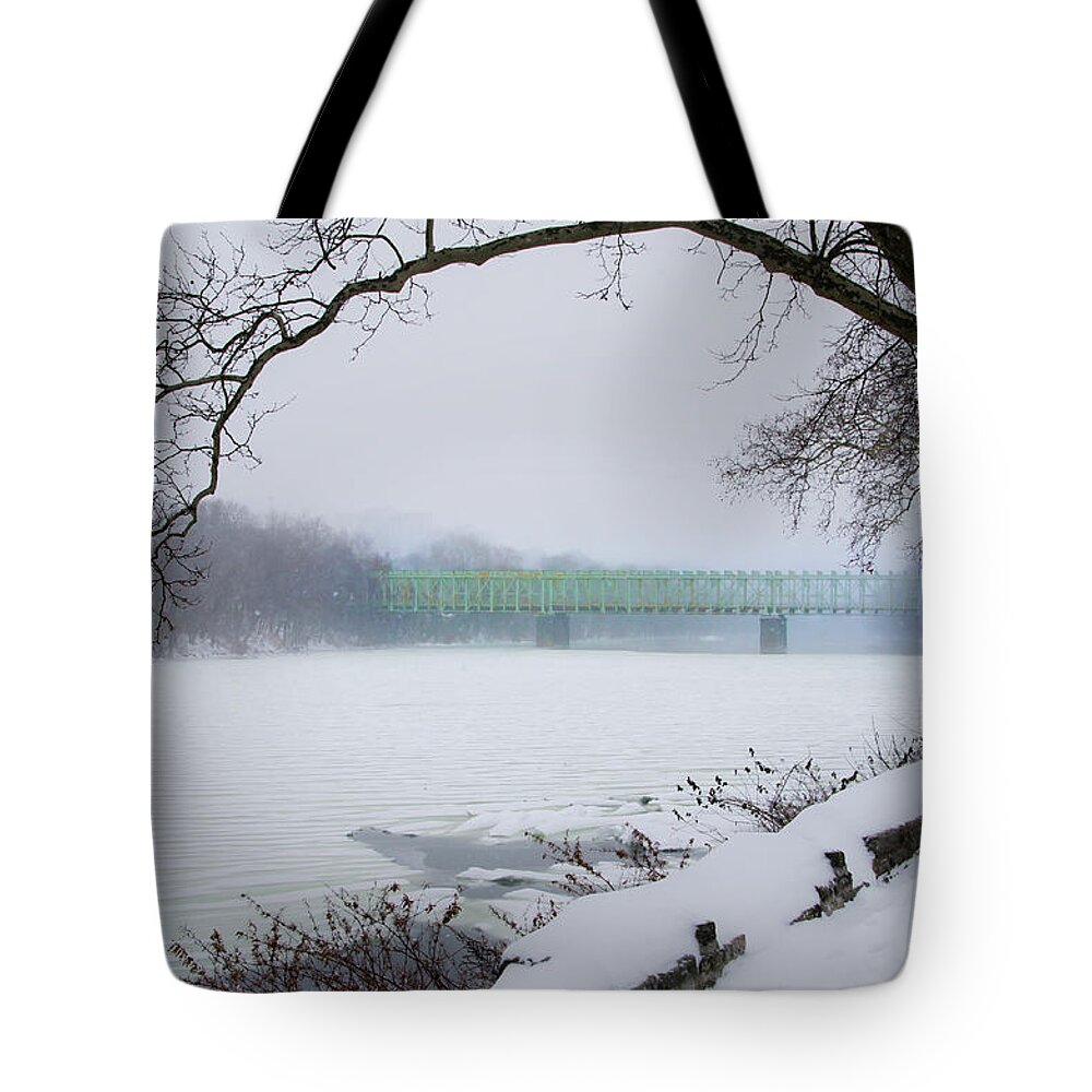 Winter Tote Bag featuring the photograph Winter in East Falls by Bill Cannon