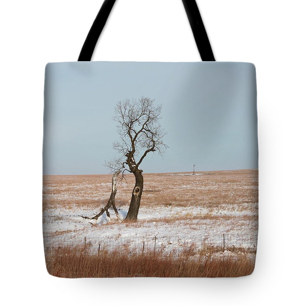 Winter Tote Bag featuring the photograph Winter in Kansas by John Moyer