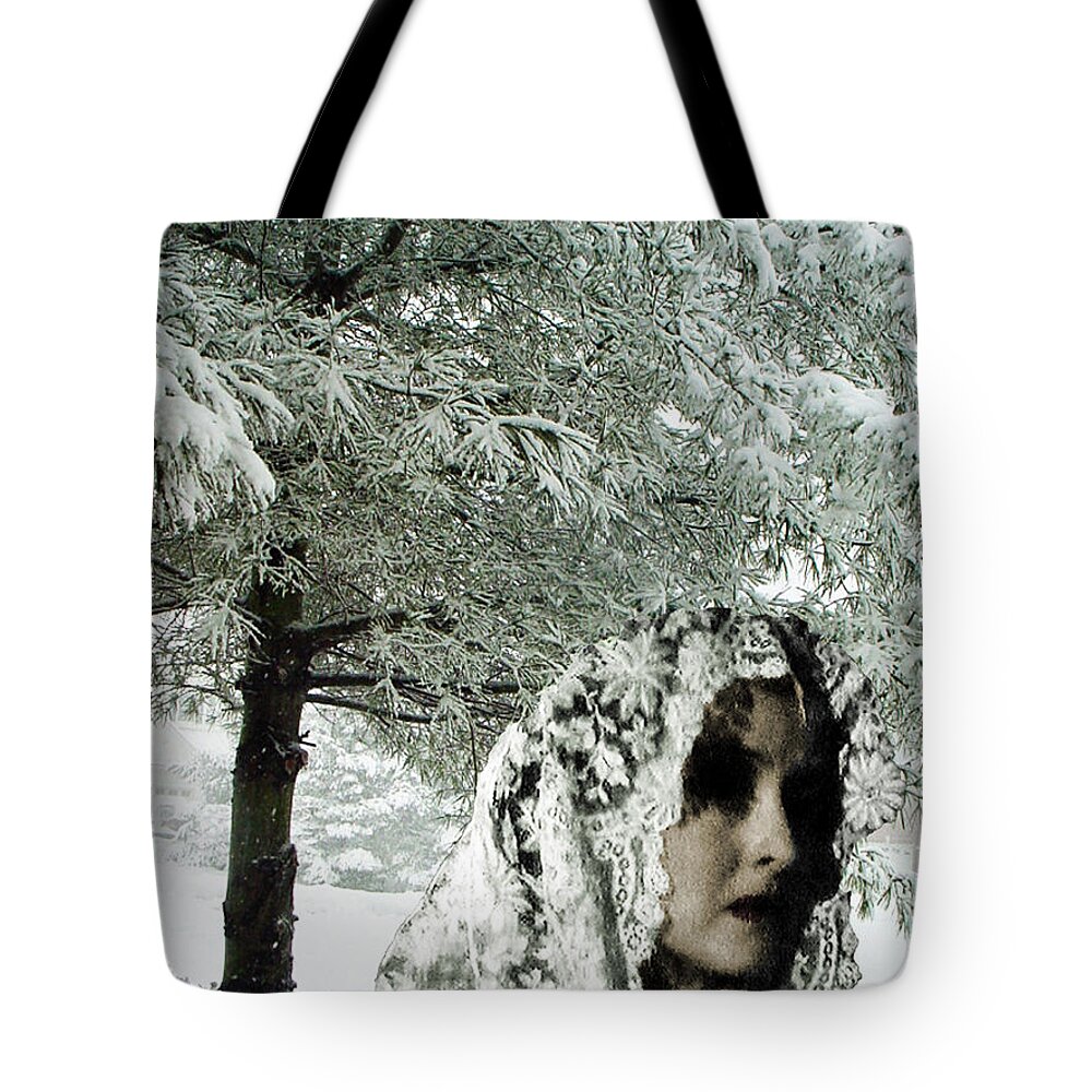 Landscape Tote Bag featuring the digital art Winter Lace by Lyric Lucas